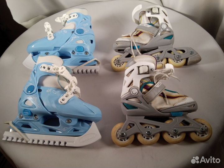 Детские раздвижные коньки nordway и ролики раздвиж