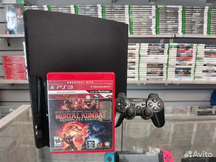 Sony PS3 Slim 320gb + Игра Mortal Kombat 9
