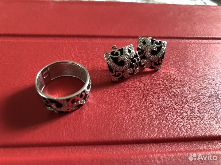 Комплект серебро эмаль Sokolov крест Елизавета