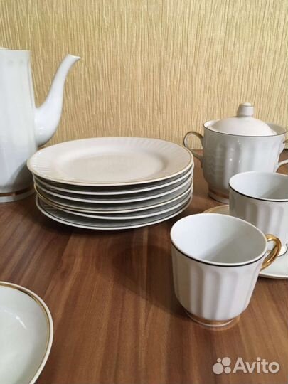 Сервиз кофейный СССР белый Барановка