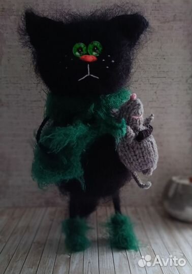 Кот, игрушка вязаная, подарок