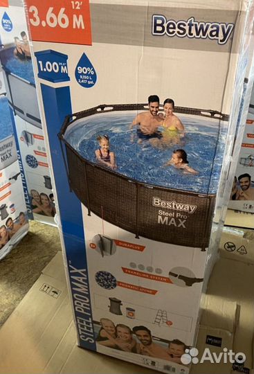 Каркасный бассейн 366 на 100 Ротанг