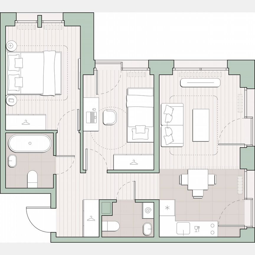 2-к. квартира, 52,2 м², 7/13 эт.