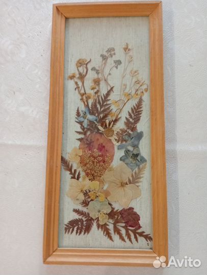 Картина на холсте гербарий аппликация