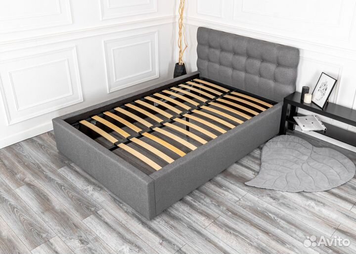 Кровать 120х200 с подъемным механизмом серая