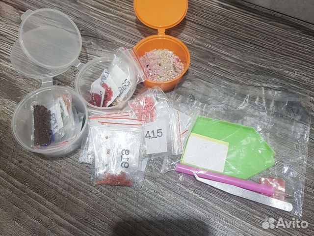 Картина алмазная мозайка остатки