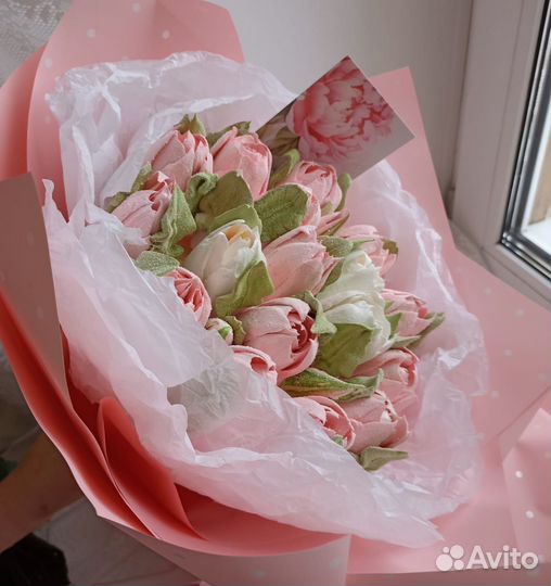 Сладкий букет из зефира