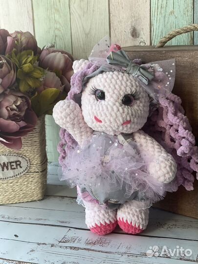 Единорожка из плюшевой пряжи