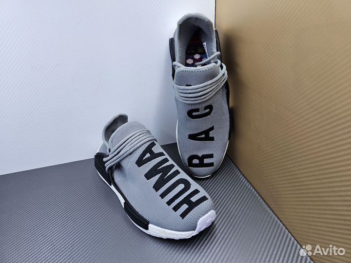 Кроссовки Adidas human race серые