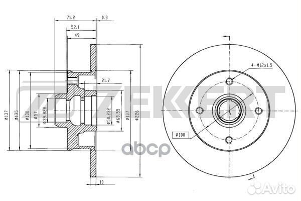 Диск торм. зад. Seat Ibiza II 93- Toledo I 91