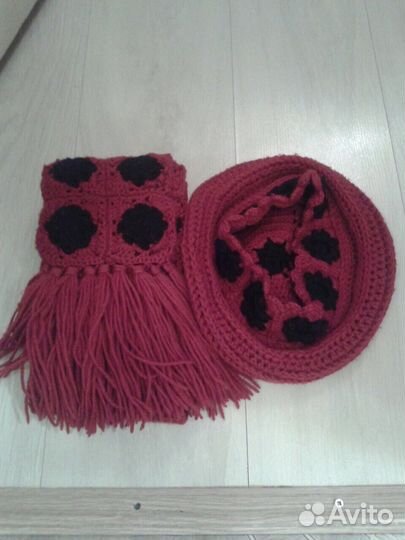 Шапки,Шарфы,Шляпка норковая,вязаный комплект