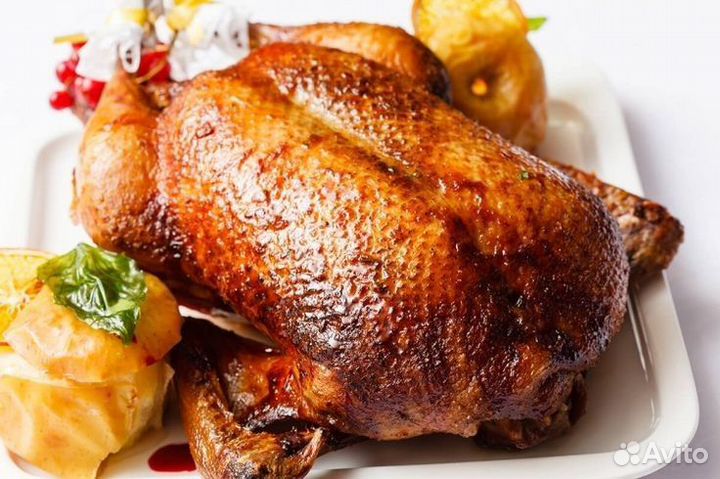 Запечённая утка, гусь, индейка