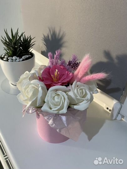 Букет роз из мыла