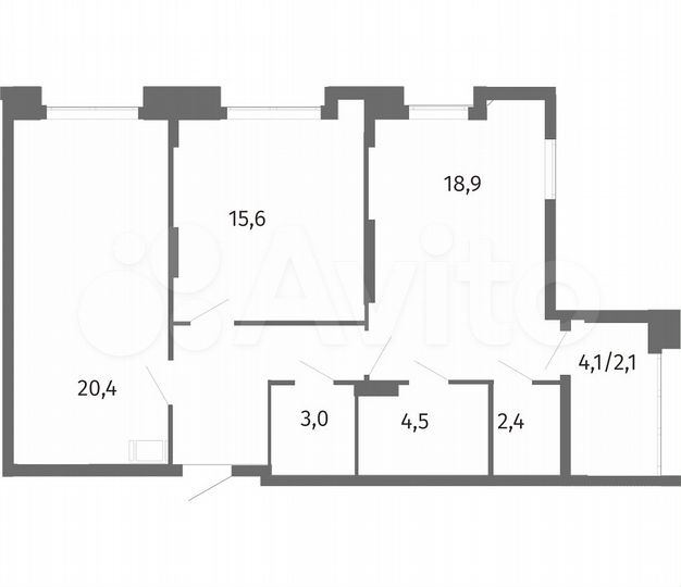 2-к. квартира, 74 м², 10/13 эт.