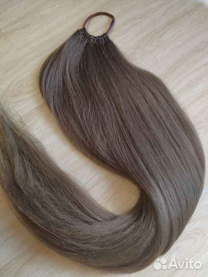 Хвост на резинке бу, длина 70см, светло-коричневый