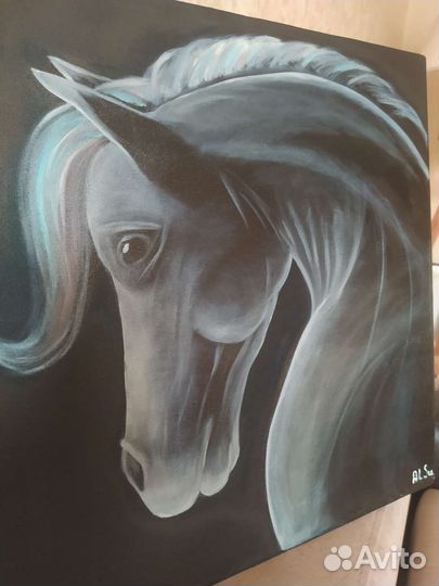 Картина масло/холст Грустная лошадь