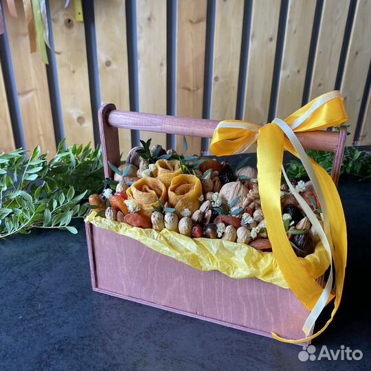 Ящик деревянный / Кашпо с круглой ручкой / Бокс