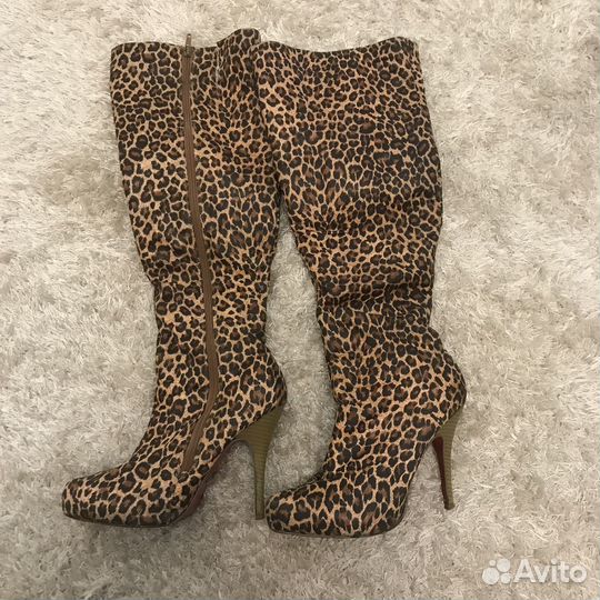 Леопардовые сапоги 37
