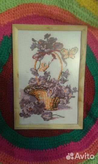 Картина(корзина с цветами)