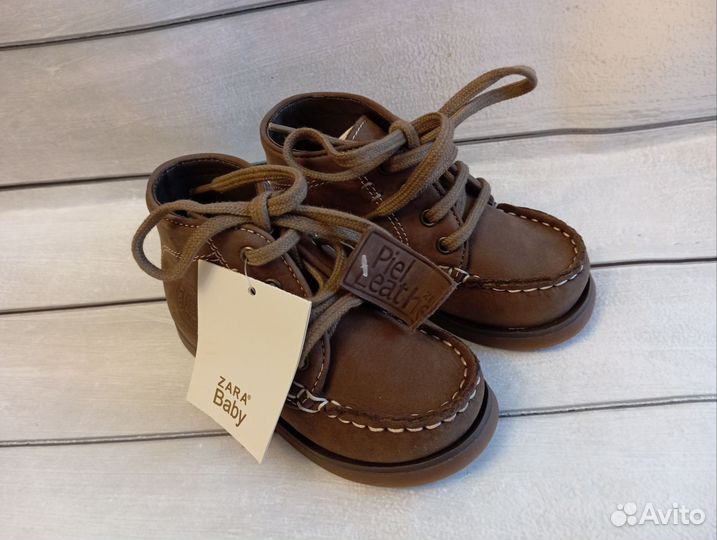 Ботинки zara натуральная кожа 21 22
