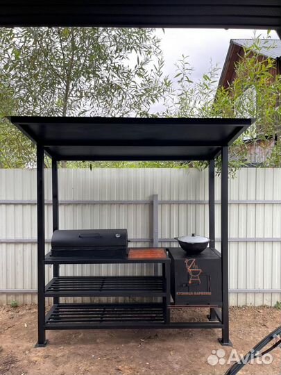 Мангал с крышей лофт