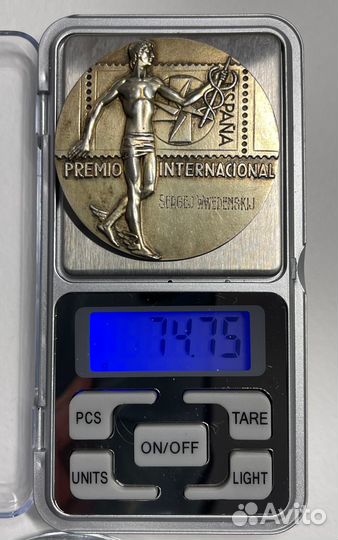 Медаль Серебро 75 грамм Испания Родной футляр