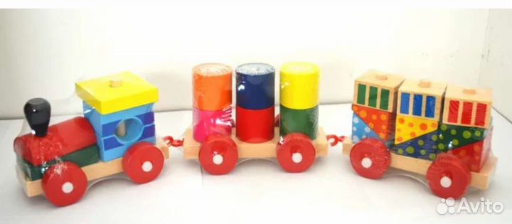 Паровозик деревянный конструктор