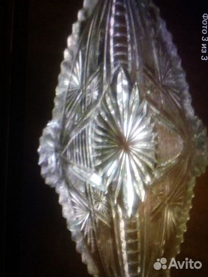 Хрустальная ваза- ладья