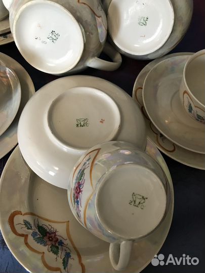 Сервиз чайный перламутровый СССР. Песочное