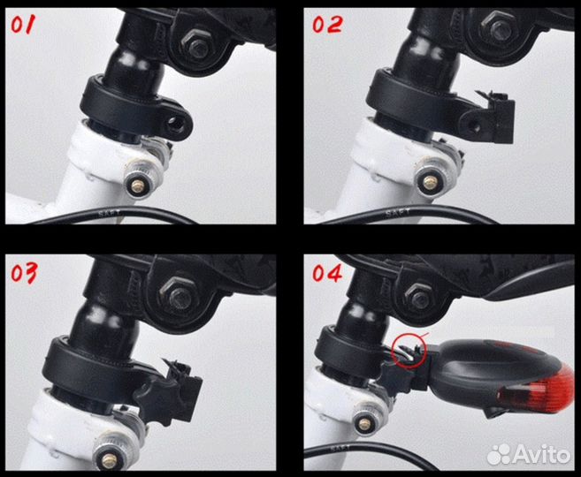 Задний велосипедный фонарь с лазером, Stars