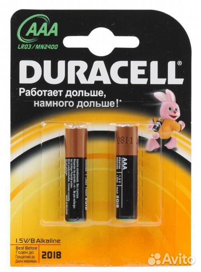 Элемент питания durasel LR03 (ааа) бл/2 щелочная