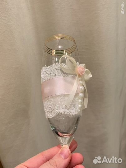 Свадебные бокалы ручной работы