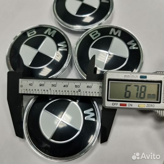 4шт колпаки BMW 68мм/62мм для реплики, черные
