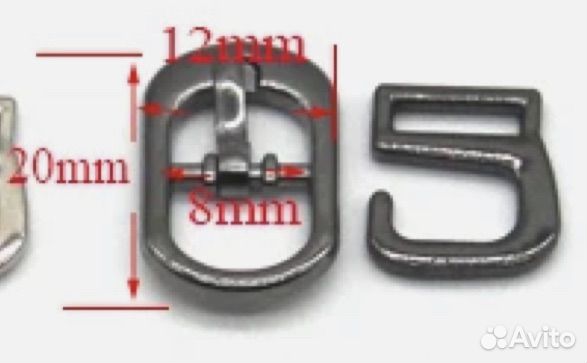 Металлическая пряжка с крючком 8 мм для обуви