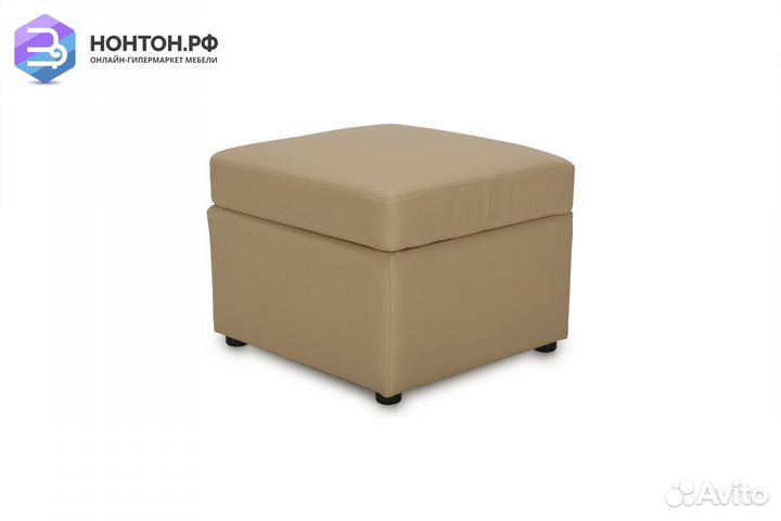 Пуф Квин экокожа бежевая