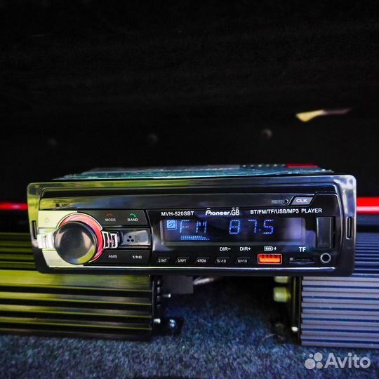 Магнитола 1din Pioneer MVH-520 с Bluetooth