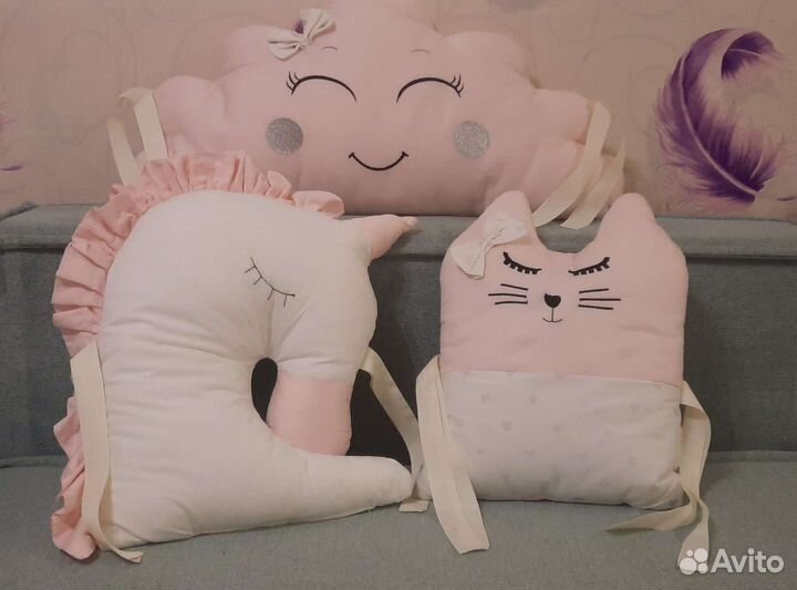 Подушки бортики в детскую кроватку