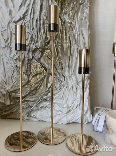 Подсвечник металл набор 3 штуки