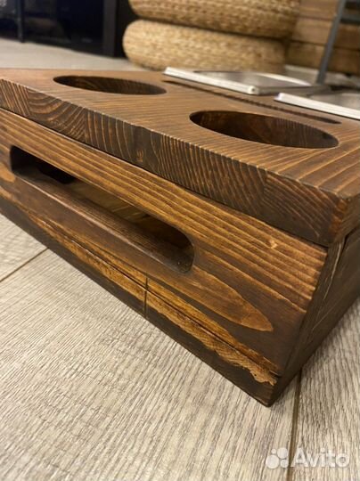 Поднос деревянный бокс для пива сервировка