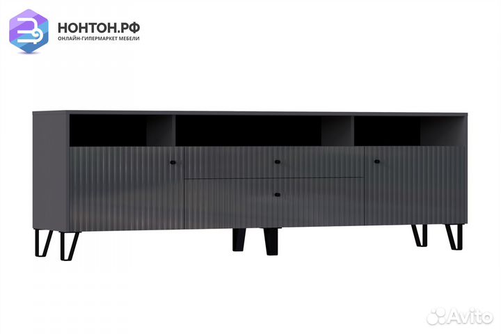 Тв-тумба Оливия графит / графит глянец