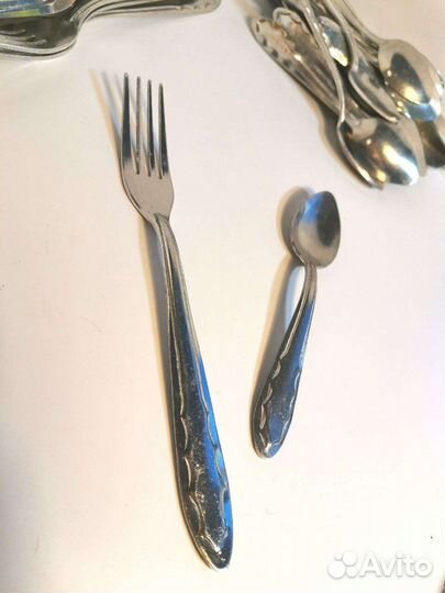 Алюминиевые вилки и чайные ложки СССР новые