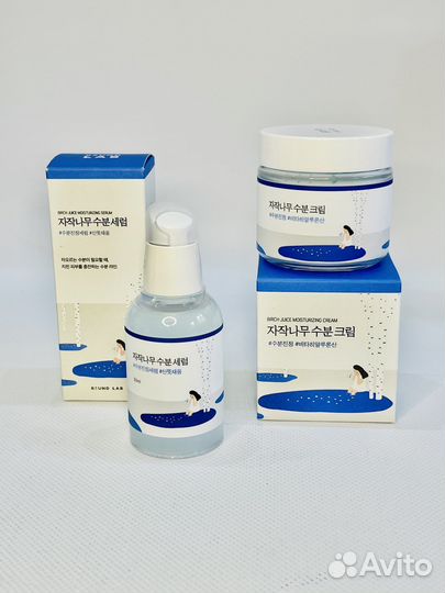 Увлажняющие крем сыворотка тонер Round Lab Birch