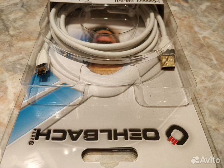 Micro USB кабель от Oehlbach, 2м, белый, новый
