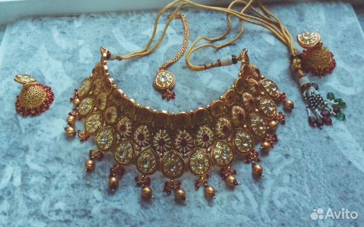 Колье серьги тика восток экзотика этно