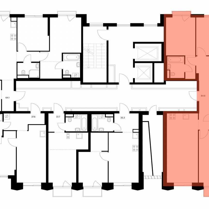 3-к. квартира, 84,6 м², 6/13 эт.