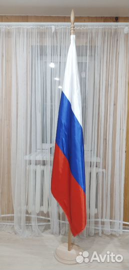 Флаг России большой 150*100см кабинетный (атлас)