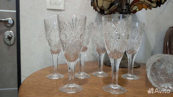 Хрустальная ваза, фужеры, рюмки СССР
