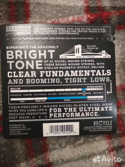 Струны для бас-гитары EXL170S D'Addario 45-100