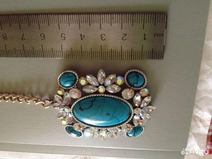 Бирюза натуральная(подвеска-брошь).Авито доставка