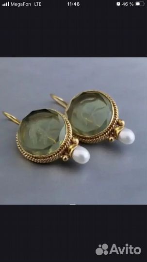 Серьги со стеклом